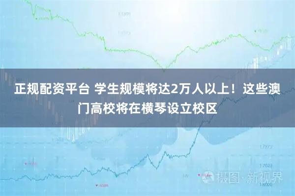正规配资平台 学生规模将达2万人以上！这些澳门高校将在横琴设立校区